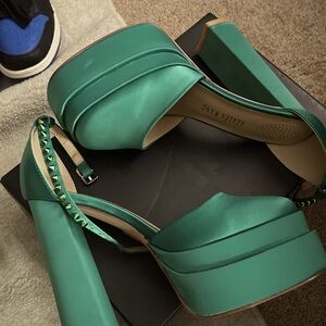 Chic A. Wang Turquoise Platform Heels